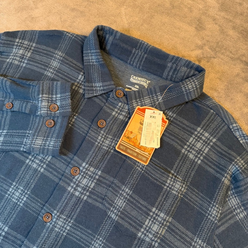 Cremieux Bourbon Trail Flannel Shirt Mens XXL Blue Whispering Pines Plaid NWT